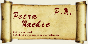 Petra Mačkić vizit kartica